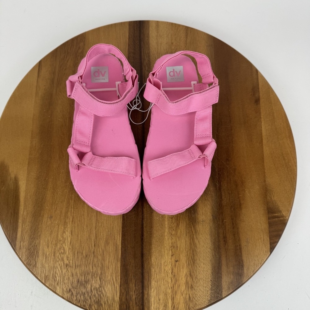 New Big Kids Dolce Vita Zaidey Strappy‎ Platform Pink Sandals Size 4 Y